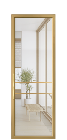 Дверь межкомнатная Фрейм 02 Цвет Латунь Покрытие АЛЮМ АЛЮМИНИЙ Наличник  Скрытый короб Цена 80840