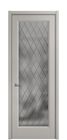 Дверь межкомнатная Неоклассик 1 Цвет Ясень Серый Шелк Покрытие ЭМАЛИ Шпон крашеный Наличник L 50 Цена 55128