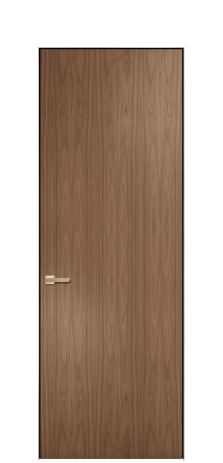 Дверь межкомнатная Секрет 59-00 Цвет Американский Орех Покрытие ШПОН Шпон натуральный Наличник Скрытый короб хром Цена 42350